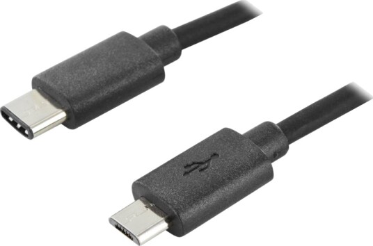 Assmann Usb-Kabel Micro-Usb Type B Hann Til Usb-C Hann Usb 2.0 1.8 M Formstøpt Svart