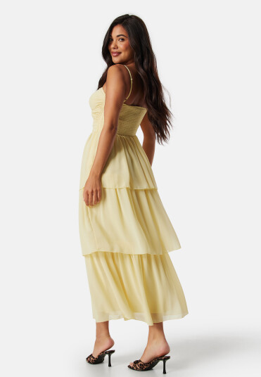 Bubbleroom Occasion Frill Strap Dress Light yellow 42