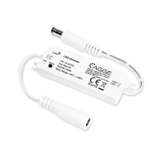 Driver til LED stripe AGGE Single Colour Mini Controller RF 2,4 GHz Kun driver