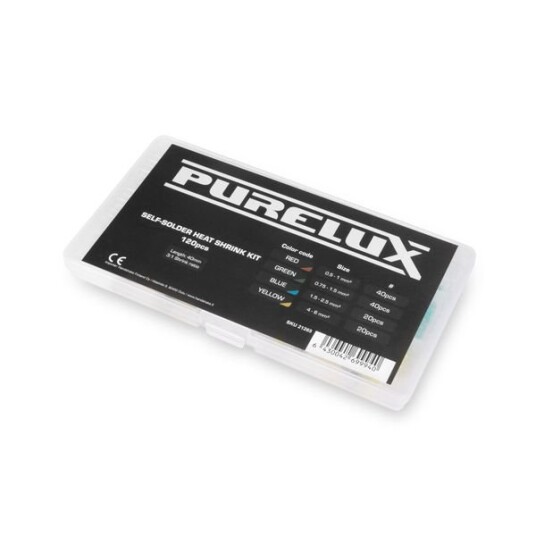 Krympestrømpe PURELUX Self Solder Heat Shrink Kit Tin 120 stk