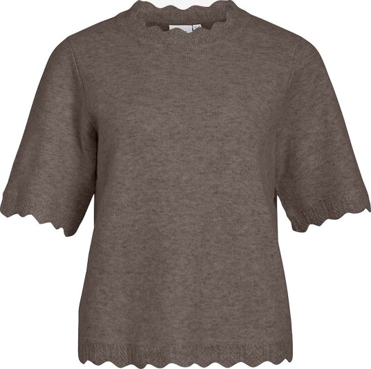 Vila Genser Vinikolina O Neck 2/4 Knit Top No Grå