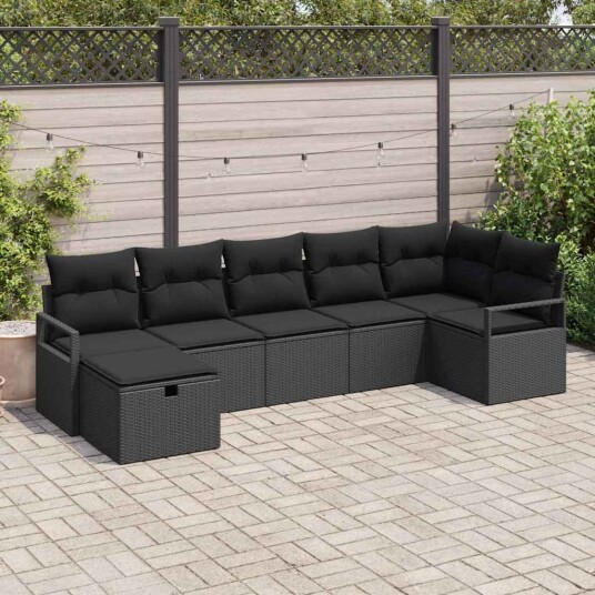vidaXL Sofa sett med pute 5 pcs polyrotting