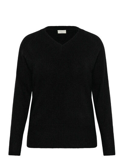 Kaffe Curve Kcniela V-Neck Pullover - Black - S