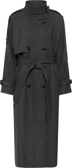 Gestuz Gzavic Long Hb Coat HERRINGBONE BLACK/GREY 36 Gestuz Gzavic Long Hb Coat HERRINGBONE BLACK/GREY 36