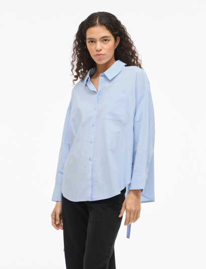 Vila Visiji L/S Lacing Shirt Blue 40 Vila Visiji L/S Lacing Shirt Blue 40
