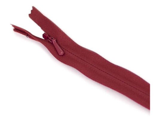 Skjult glidelås 18cm Burgunder
