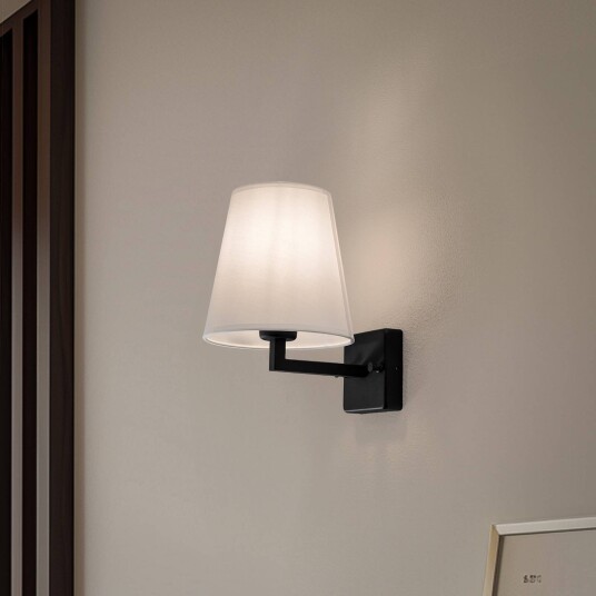 Opviq Profile 4659 vegglampe svart hvit stoffskjerm Opviq Profile 4659 vegglampe svart hvit stoffskjerm