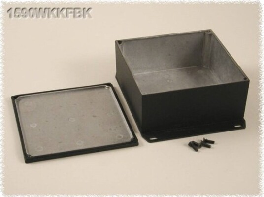 Hammond Electronics 1590WKKFBK 125 × 125 × 57 mm Aluminium Sort Kabinett