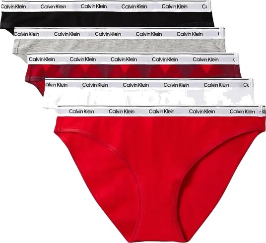 Calvin Klein Bikini 5Pk - BLACK GREY HEATHER ARGYLE 25 ESTABL - XL