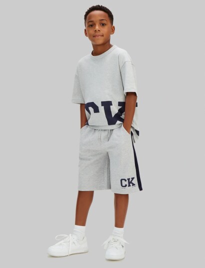 Calvin Klein Varsity Relaxed Shorts Grey 128