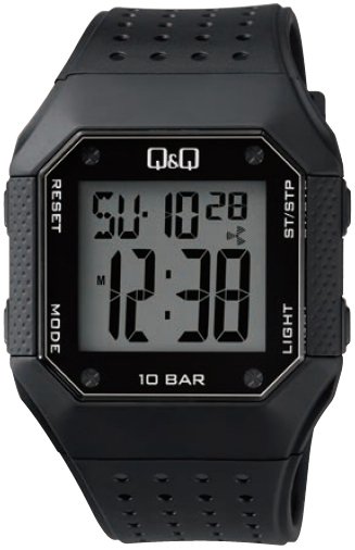 Q&Q Herreklokke M158J001Y Classic LCD/Resinplast 40x43 mm