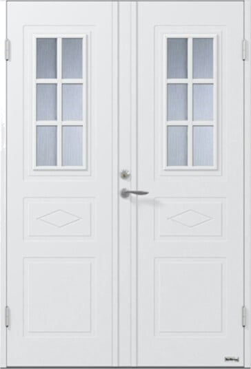 Tofløyet Ytterdør NorDan Tvillingene 992PG BxH: 160x210 cm, Høyre, Hvit NCS S-0502-Y