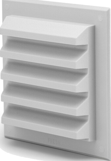 Ventilrist Fresh Utvendig Plast Aluminum, 115x115 mm