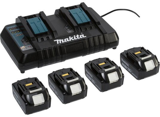 Makita Lader 199485-6 Power Source Kit Li 4 × 18 v Batterier + Dobbelt