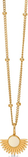 Enamel Copenhagen Soleil Necklace Daisy Gullfarge 450 mm