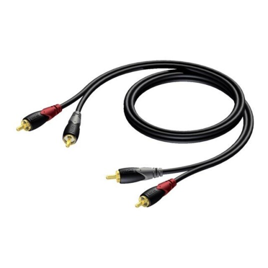 Procab Cab800 RCA Kabel 2x Hann Til 1m Procab Cab800 RCA Kabel 2x Hann Til 1m