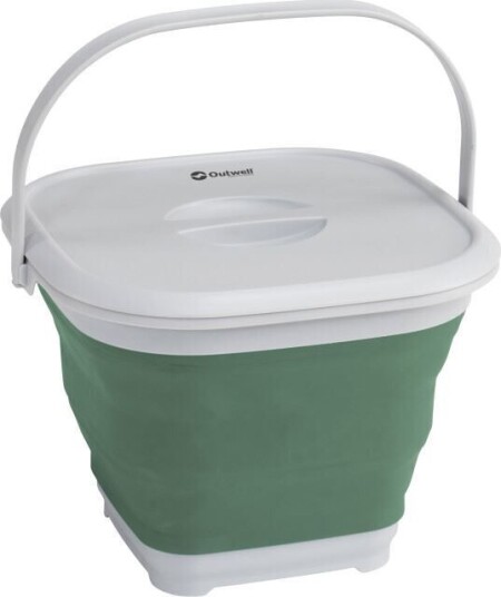Outwell Collaps Bucket Square With Lid Shadow Green OneSize, Shadow Green Outwell Collaps Bucket Square With Lid Shadow Green OneSize, Shadow Green