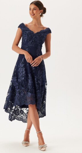 Goddiva Embroidered Lace Dress