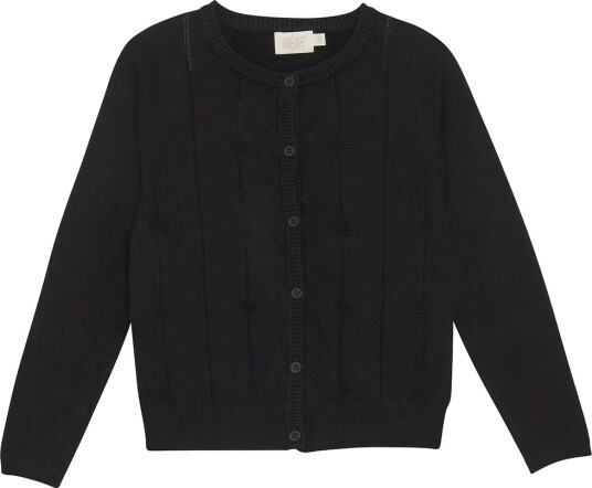 Creamie Cardigan Strikk Pointelle Svart Creamie 7 år 122 Cardigan