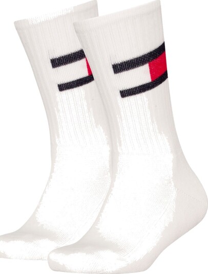 Tommy Hilfiger White Th Kids Strømpe 2P Flag 39 42