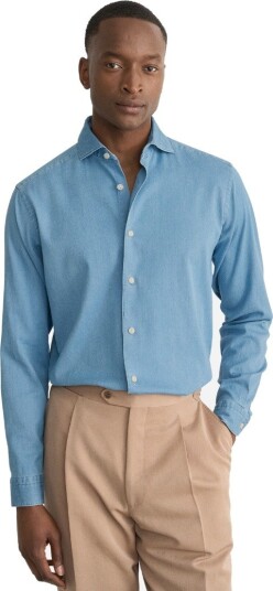 Eton Denim stretch casual fit shirt S blå herre