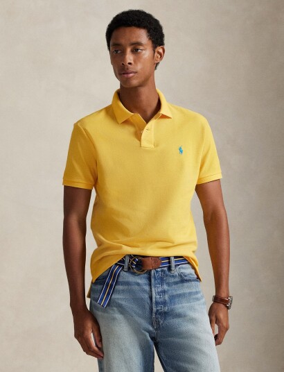 Polo Ralph Lauren The Iconic Custom Slim Fit Mesh Polo Yellow M Polo Ralph Lauren The Iconic Custom Slim Fit Mesh Polo Yellow M
