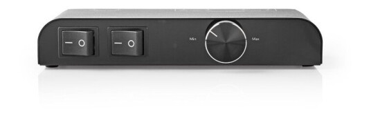 Nedis 2-Port Høyttaler kontrollboks med Volumkontroll Aluminium Svart