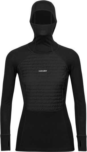 Icebreaker W Zoneknit Insulated Ls Hoodie Black Black female S