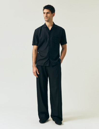 Lexington Clothing Camp Lyocell Shirt - Black - S