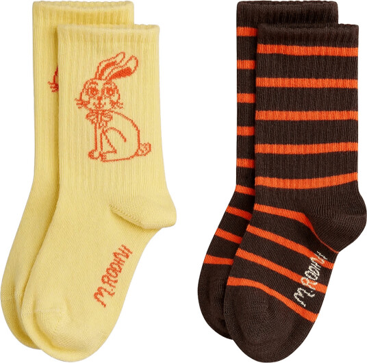 Mini Rodini Rabbit 2 Pack Socks Multi/patterned 32/35