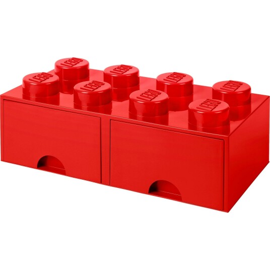 Room Copenhagen LEGO® Oppbevaring med 2 Skuffer 8 Knotter Rød Room Copenhagen LEGO® Oppbevaring med 2 Skuffer 8 Knotter Rød
