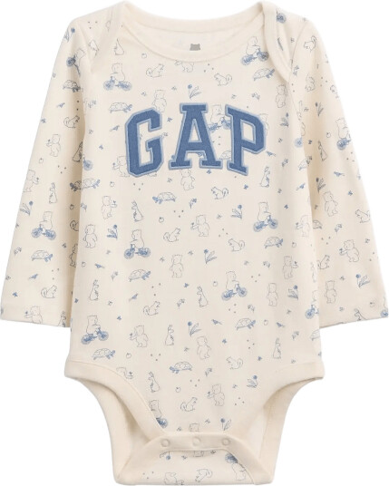 GAP Organic Cotton Gap Logo Bodysuit   Cream   62/74
