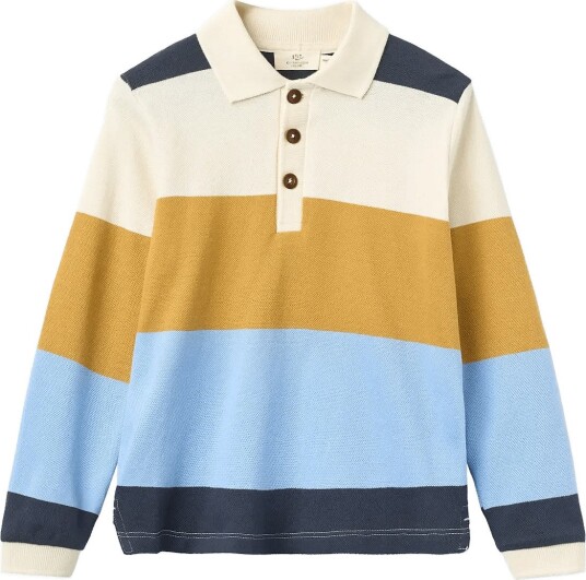 Copenhagen Colors Stripe Pique Polo W. Ls MUSTARD 122 Copenhagen Colors Stripe Pique Polo W. Ls MUSTARD 122