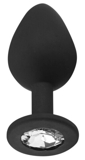 Sinful Jewel Silikon Butt Plug Medium     - Svart