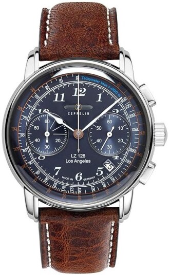 Zeppelin Herreklokke 76143 Los Angeles Blå/Lær Ø43 mm Zeppelin Herreklokke 76143 Los Angeles Blå/Lær Ø43 mm