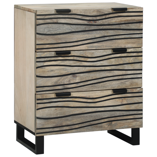 Serviesskap med skuff Hvit 60 x 33.5 x 75 cm heltre mango