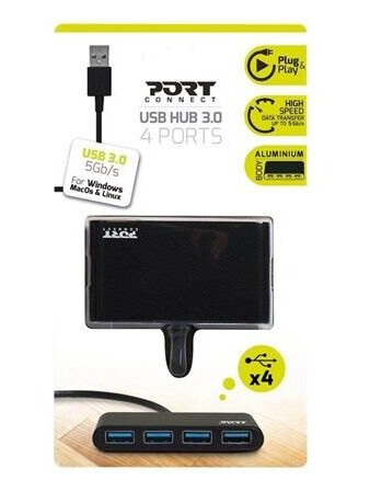PORT Designs PORT Connect USB-hub - 4 porter - Grå