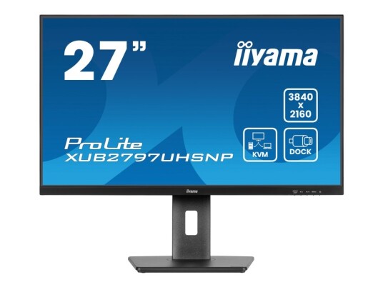 Iiyama 27" ProLite 4K IPS Skjerm med KVM-switch og LED Bakgrunnsbelysning Iiyama 27" ProLite 4K IPS Skjerm med KVM-switch og LED Bakgrunnsbelysning