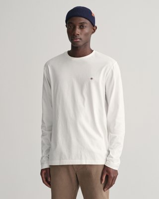 Gant Langermet t-skjorte med logo EGGSHELL L Gant Langermet t-skjorte med logo EGGSHELL L