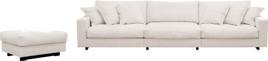 Valencia sofagruppe ekstra dyp 5 seters sofa + fotskammel   Offwhite