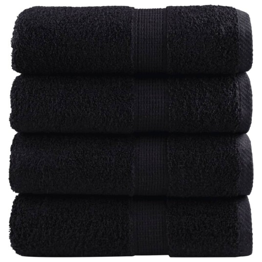 Premium gjestehåndklær SOLUND 4 stk svart 30x50 cm 600 g/m2 Premium gjestehåndklær SOLUND 4 stk svart 30x50 cm 600 g/m2