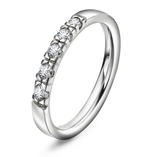 Pan Jewelry, Lady alliansering i 585 hvitt gull med diamant 0,25ct