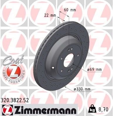 ZIMMERMANN 320.3822.52 Bremseskive