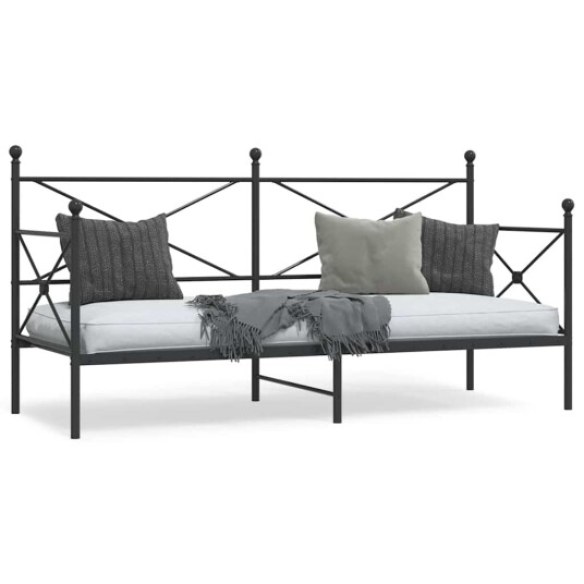 Dagseng uten madrass svart 90x190 cm stål