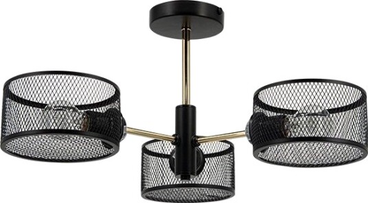 Mdeco Trådlampe Elm1097/3 Bl Tr Sort/Gull Mdeco Trådlampe Elm1097/3 Bl Tr Sort/Gull