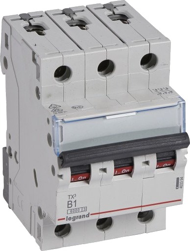 Legrand TX³ MCB automatsikring B1 3P 3M 6/6kA