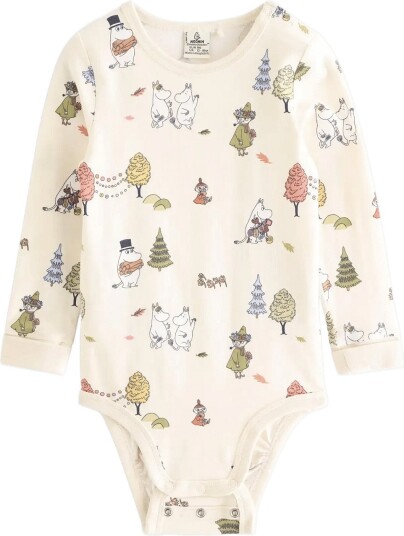 Lindex Moomin Long Sleeved Bodysuit WHITE 80