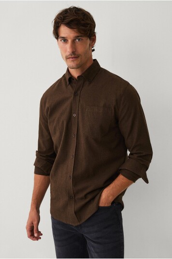 Ellos Collection Flanellskjorte Brun