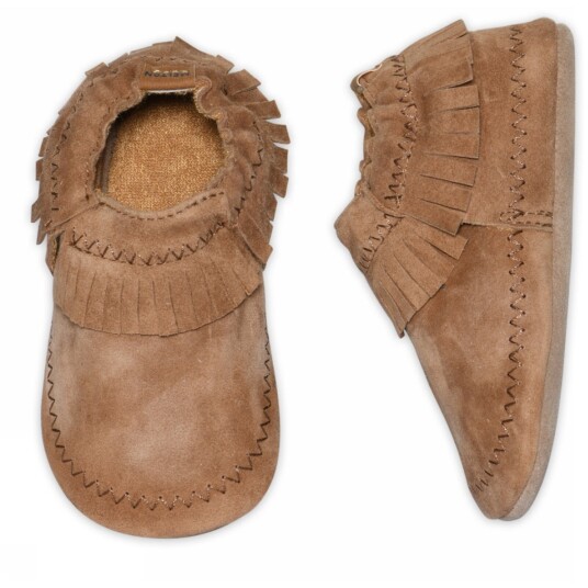 MELTON Cognac Moccasin Suede Tøfler 16-19