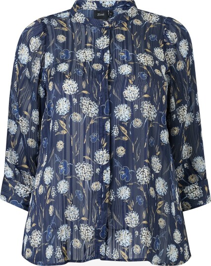 Zizzi   Bluse Calucy 3/4 Shirt   Blå